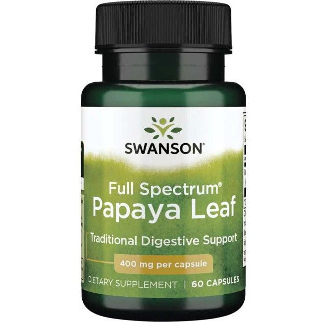 Witaminy i suplementy diety Swanson Full Spectrum Papaya Leaf 400 mg 60 caps - Sklep Witaminki.pl