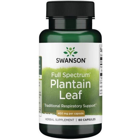 Witaminy i suplementy diety Swanson Full Spectrum Plantain Leaf 400 mg 60 caps - Sklep Witaminki.pl