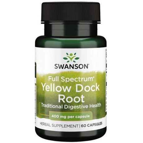 Witaminy i suplementy diety Swanson Full Spectrum Yellow Dock Root 400 mg 60 caps - Sklep Witaminki.pl