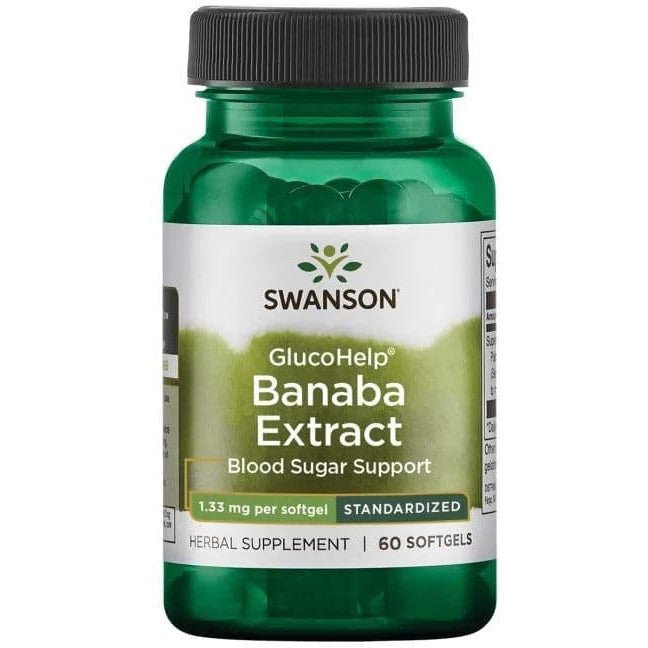 Witaminy i suplementy diety Swanson GlucoHelp Banaba Extract 1.33 mg 60 caps - Sklep Witaminki.pl