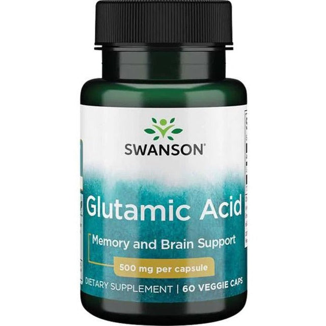 Witaminy i suplementy diety Swanson Glutamic Acid 500 mg 60 vcaps - Sklep Witaminki.pl