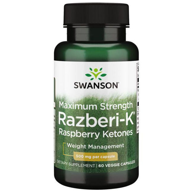 Witaminy i suplementy diety Swanson Razberi-K 500 mg Maximum Strength 60 vcaps - Sklep Witaminki.pl