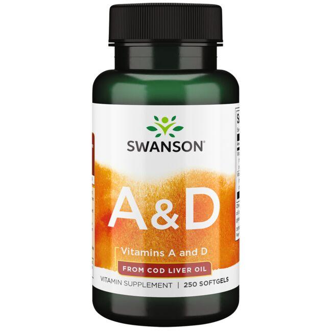 Witaminy i suplementy diety Swanson Vitamins A & D 250 softgels - Sklep Witaminki.pl