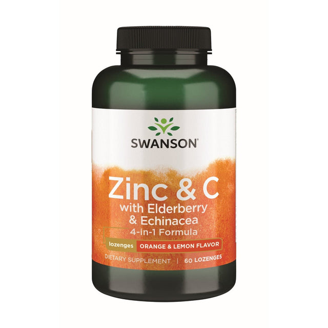 Witaminy i suplementy diety Swanson Zinc & C with Elderberry & Echinacea 60 tabs - Sklep Witaminki.pl