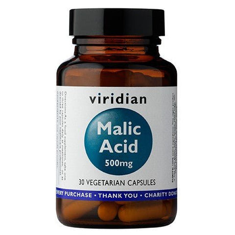 Witaminy i suplementy diety Viridian Malic Acid 550mg 30 caps - Sklep Witaminki.pl