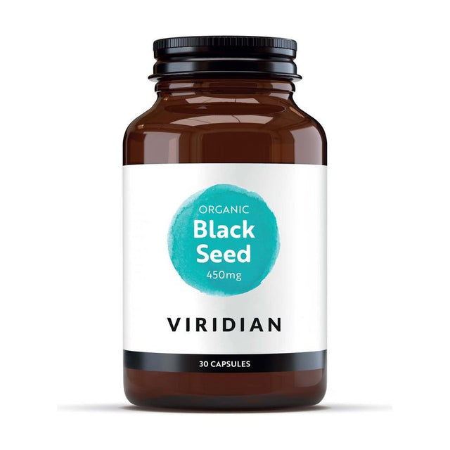 Witaminy i suplementy diety Viridian Organic Black Seed 450 mg 30 caps - Sklep Witaminki.pl