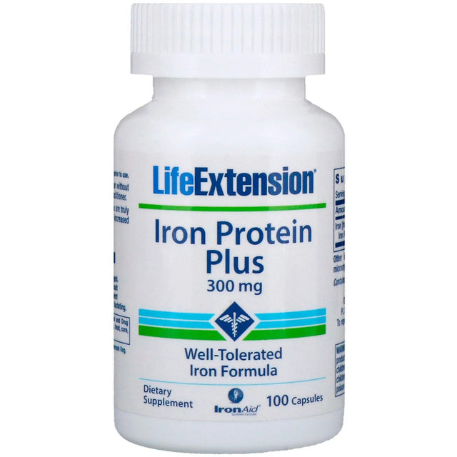 Żelazo Life Extension Iron Protein Plus 300 mg 100 caps - Sklep Witaminki.pl