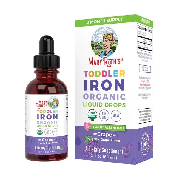 Żelazo MaryRuth Organics Organic Toddler Iron Liquid Drops Grape 60 ml - Sklep Witaminki.pl