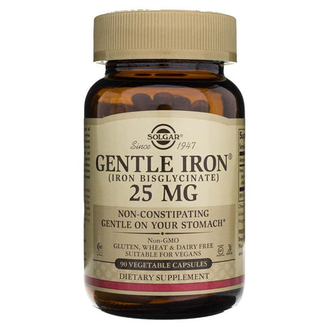 Żelazo Solgar Gentle Iron chelat aminokwasowy 25 mg 90 caps - Sklep Witaminki.pl