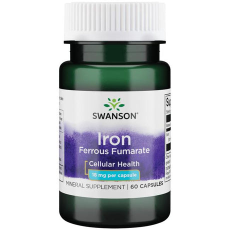 Żelazo Swanson Iron Ferrous Fumarate 18 mg 60 caps - Sklep Witaminki.pl