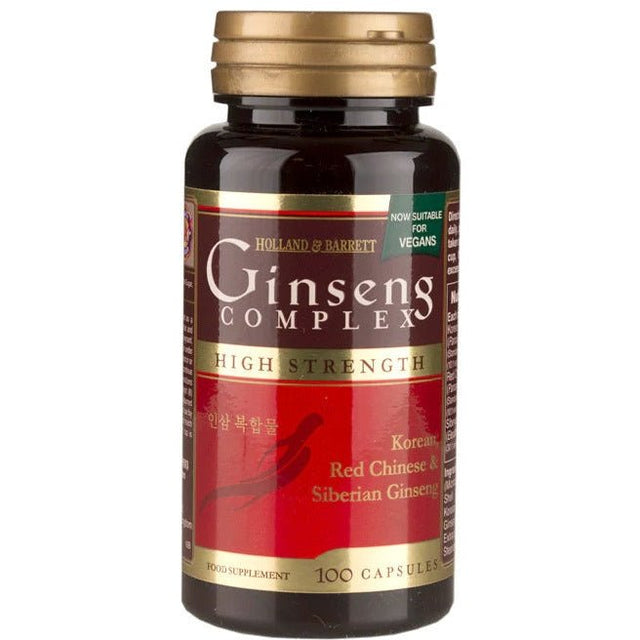 Żeń-Szeń Kompleks Holland & Barrett High Strength Ginseng Complex 100 caps - Sklep Witaminki.pl