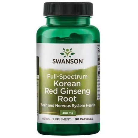 Żeń-Szeń Koreański Swanson Full Spectrum Korean Red Ginseng Root 400 mg 90 caps - Sklep Witaminki.pl