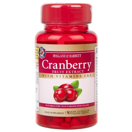 Żurawina Holland & Barrett Cranberry Fruit Extract 50 tablets - Sklep Witaminki.pl
